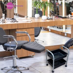 Carrinho Porta Esmalte Auxiliar Manicure 2 Bandejas