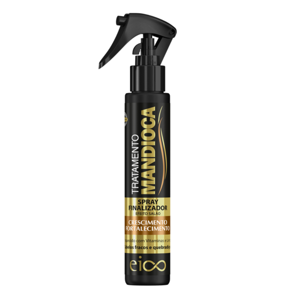 Eico Tratamento Mandioca Shampoo Sem Sal + Condicionador 450ml + Spray Leave-in Finalizador Protetor Térmico 120ml