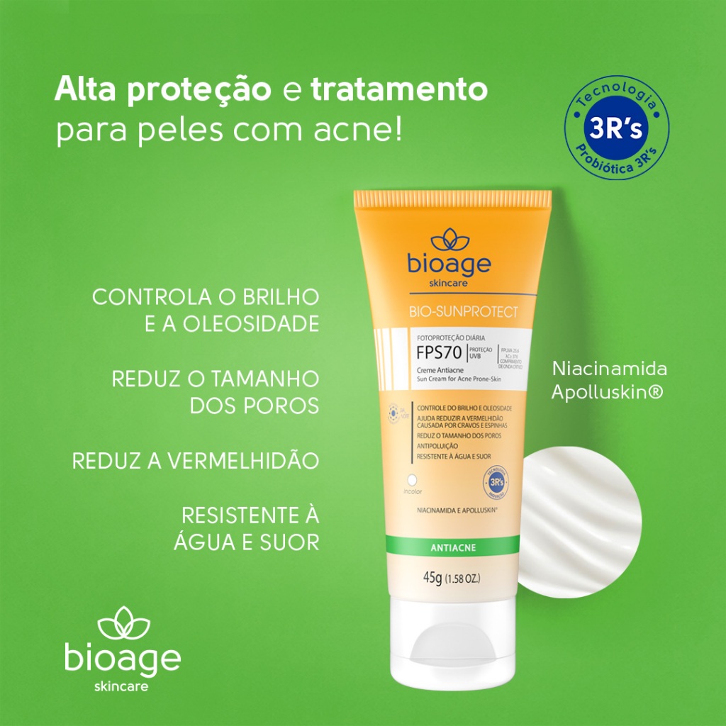 Filtro Solar Antiacne Fps70 Bioage