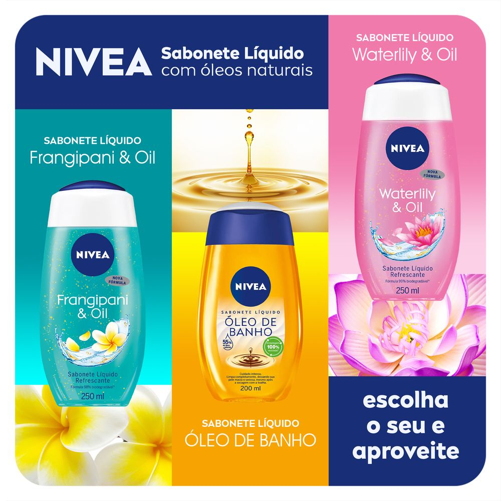 KIT NIVEA Sabonete Líquido Óleo de Banho 200ml - 2 Unidades