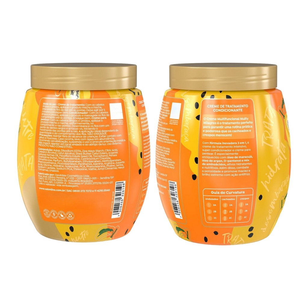 Kit Tratamento Capilar Hidratação Kids Maracujá Salon Line