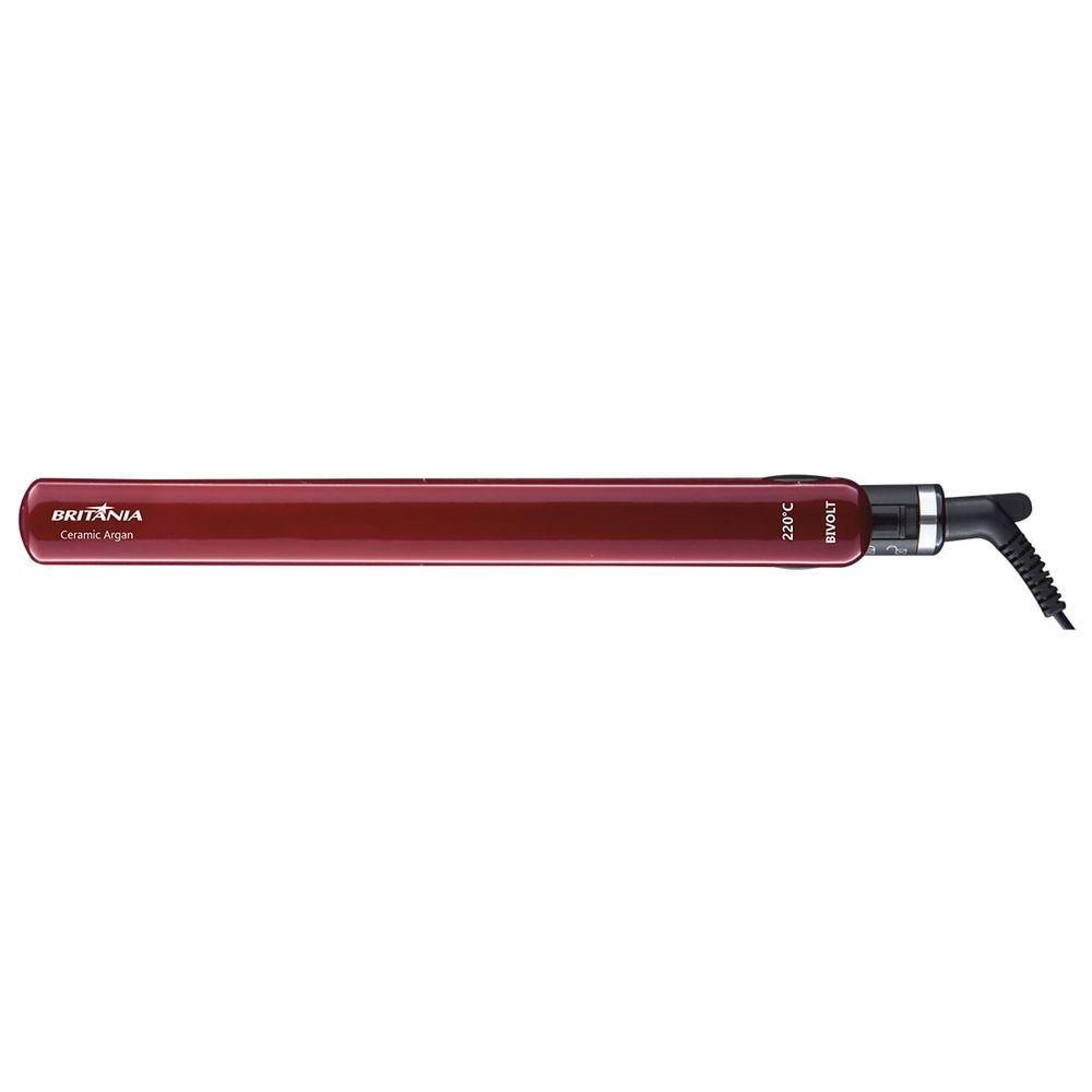 Prancha Ceramic Argan 2 em 1 30W Vermelho Britânia Bivolt