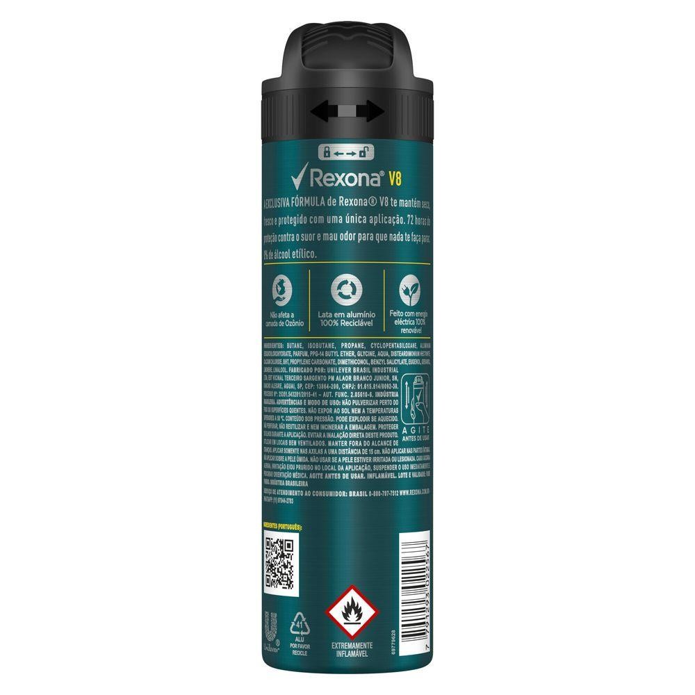 Kit 2 Desodorantes Rexona Men Aerossol Antitranspirante V8 150ml