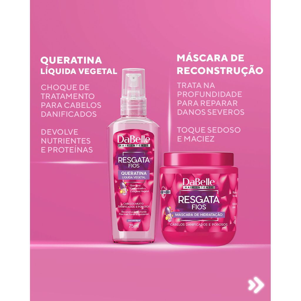 Kit DaBelle Hair Intense Resgata Fios Shampoo + Condicionador + Máscara 400g (3 produtos)