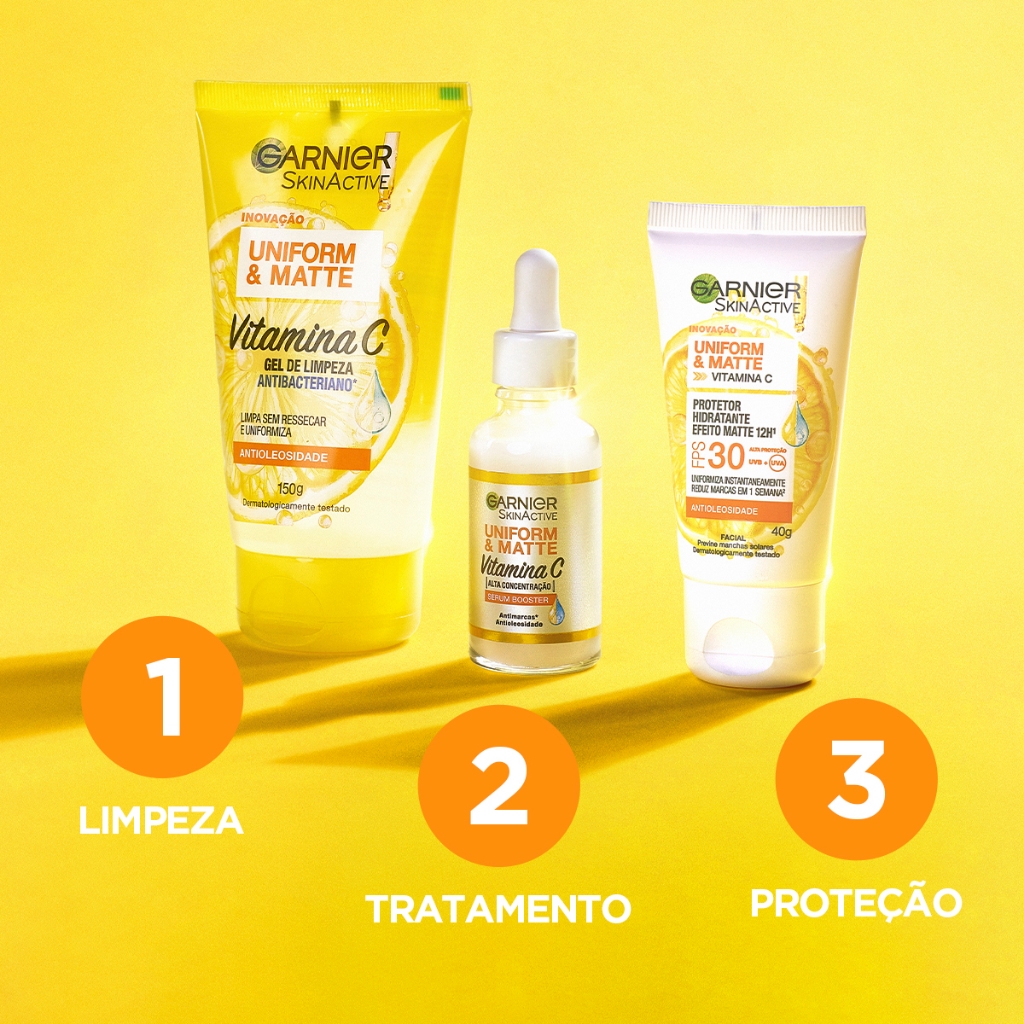 Sérum Facial Antimarcas Garnier Uniform & Matte Vitamina C, 30ml